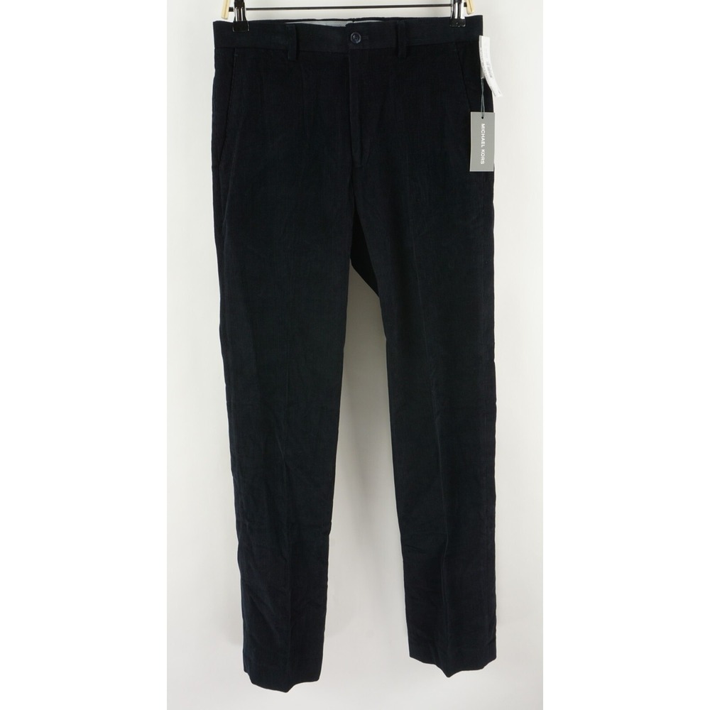New Michael Kors Marcia Cotton Corduroy Pants Men's 30 x 32 Modern Fit Navy Blue